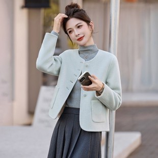 小香风双面羊毛大衣女短款 高级感小个子气质显瘦羊毛呢外套 春秋季