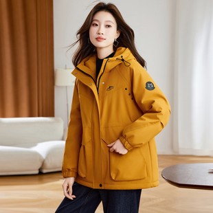 外套2025新款今年流行爆款棉服加绒派克服冬季夹克女士冲锋衣潮