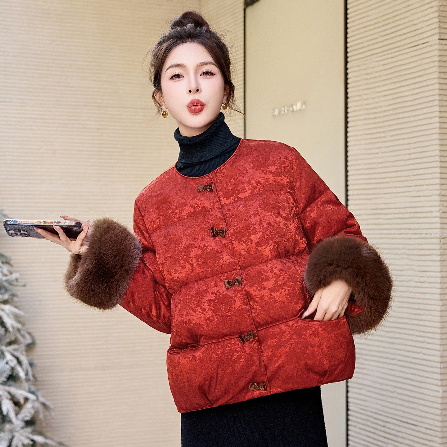 新中式国风红色羽绒服女冬季小个子高端气质加厚保暖90白鸭绒外套,女装/女士精品,羽绒服,淘宝优惠券,粉丝福利购,淘宝优惠卷