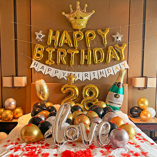 网红周岁生日装饰场景布置气球