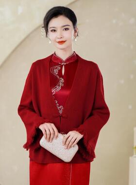春秋流苏复古女旗袍外搭