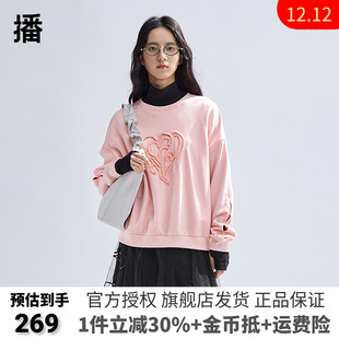 小个子慵懒短款 新款 上衣BDR1VD0272 正品 播小众宽松卫衣女女装