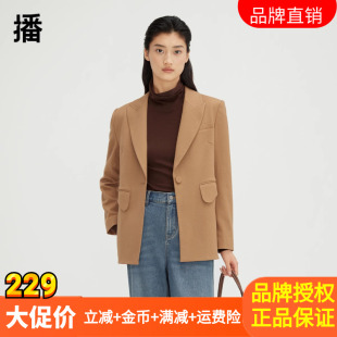 气质短款 双11提前购播西装 韩版 秋冬新款 翻领西服上衣 外套女正品