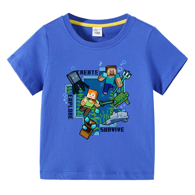 我的世界Minecraft儿童夏装装短袖2026新款纯棉上衣男孩男童T恤潮,童装/婴儿装/亲子装,T恤,淘宝优惠券,粉丝福利购,淘宝优惠卷