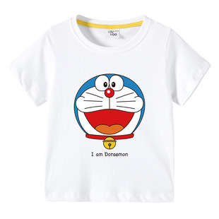 Doraemon哆啦A梦机器猫童装儿童夏装短袖T恤男女童宝宝半袖上衣潮