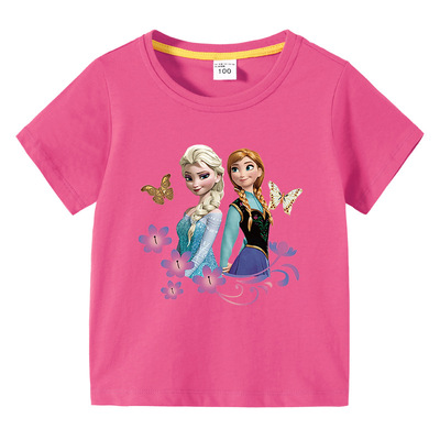 女童宝宝短袖儿童夏装上衣童装夏季新款Frozen冰雪奇缘纯棉T恤潮
