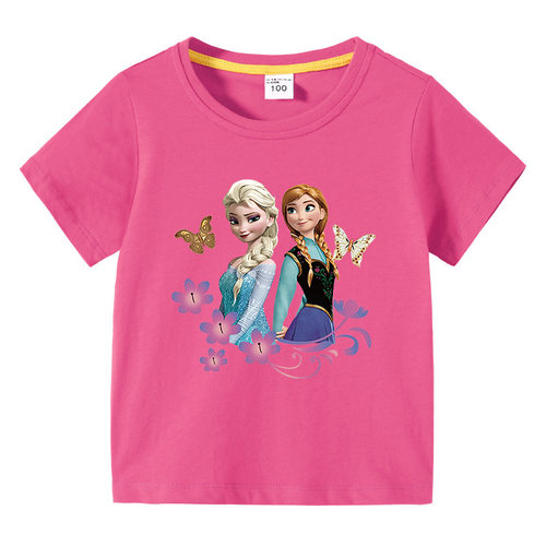 女童宝宝短袖儿童夏装上衣童装夏季新款Frozen冰雪奇缘纯棉T恤潮