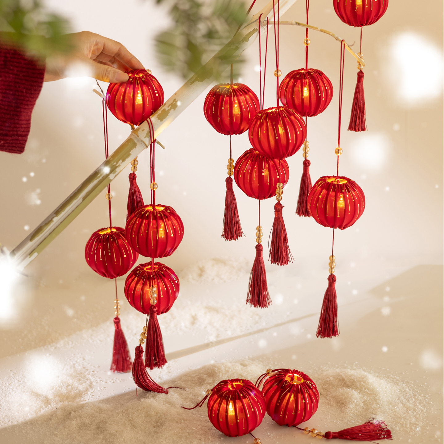 红色小灯笼挂饰元旦新年装饰挂件