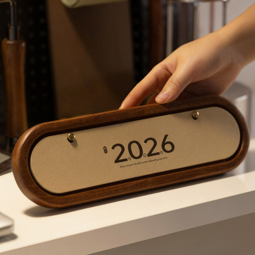 2026年新款木质台历定制简约日历