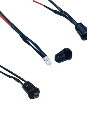 3/5mm圆头单闪发光二极管3V5V12V24V带黑色灯套6mm8mm自动闪烁LED