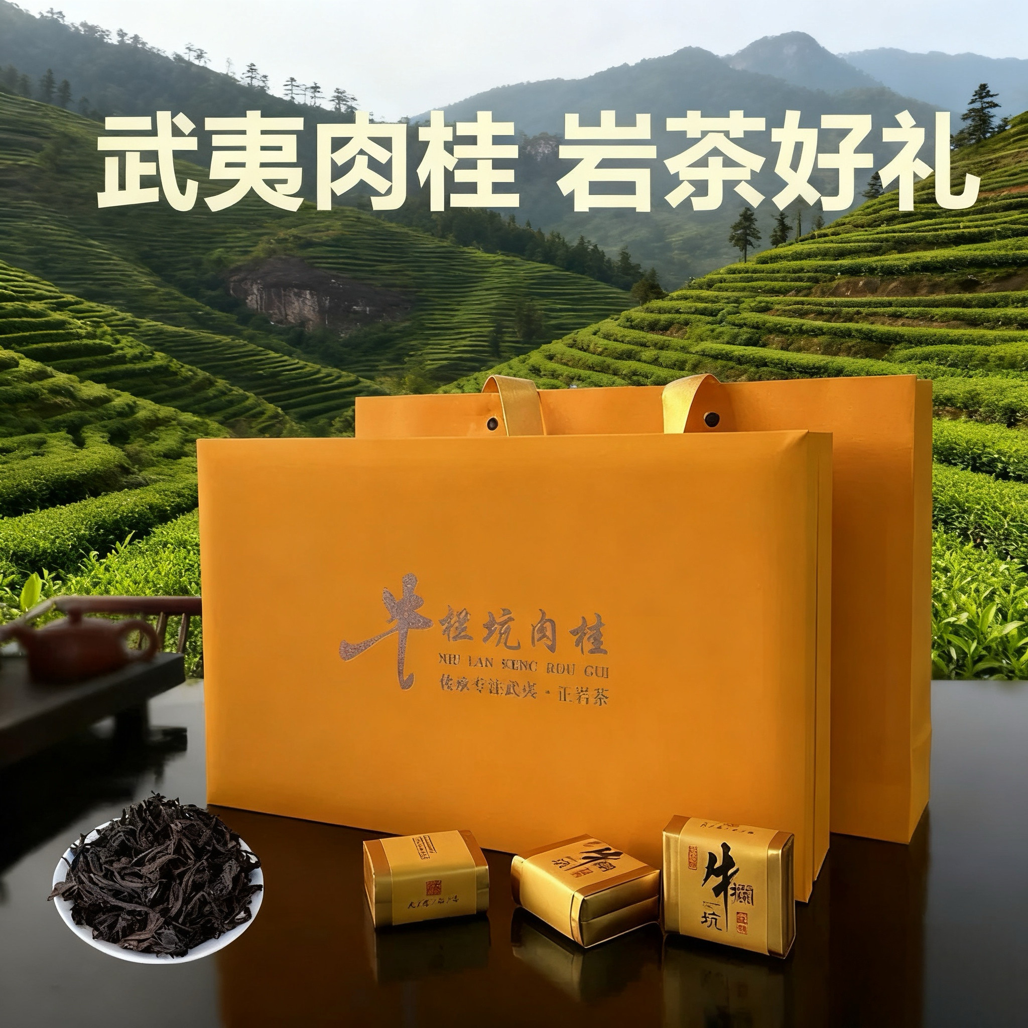 武夷岩茶牛栏坑肉桂口味浓岩韵花香高端乌龙茶礼正岩大红袍500克