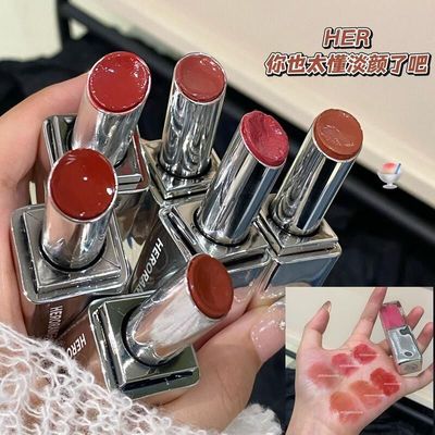 口红晶漾~HERORANGE固体星芒水光感魅色显白纯欲韩系口红滋润唇冻
