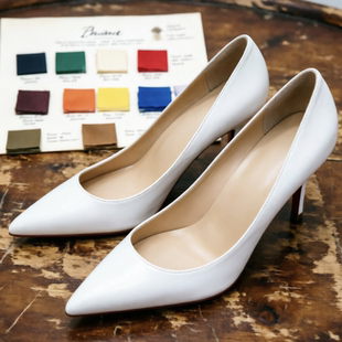 白色裸色尖头高跟鞋 45码 大码 高跟鞋 小码 12厘米35