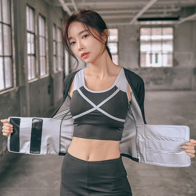 暴汗收腹上衣女爆汗服瘦身衣户外健身服健身房减重发汗训练服