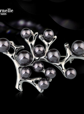 法国Eternelle波西米亚时尚饰品 欧美仿珍珠胸针秋冬大衣配饰胸花