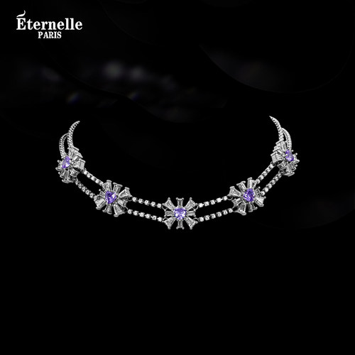 Eternelle原创薰衣草choker颈链
