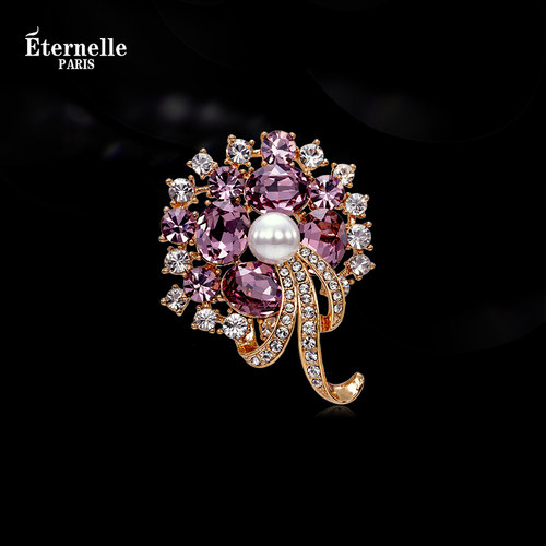 Eternelle花团锦簇水晶胸针