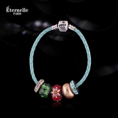 法国Eternelle奥地利水晶手链潘多风格 DIY串珠银饰手环生日礼物