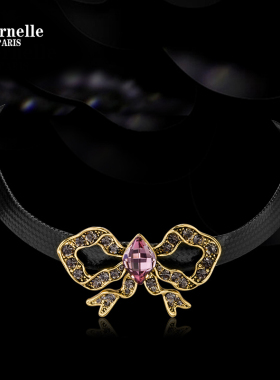 法国永恒春夏新款潮项链 个性蝴蝶结颈链女项圈短款锁骨链脖颈链
