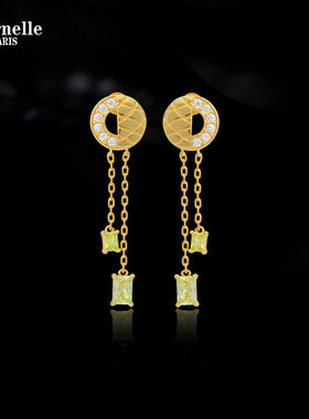 Eternelle法国永恒菠萝沙冰耳饰女多巴胺耳钉轻奢高级感流苏耳环
