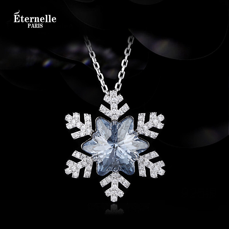 法国eternelle珠宝波西米亚风纯银雪花项链女吊坠原创锁骨链气质