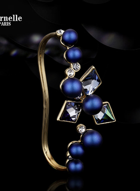 法国Eternelle时尚奥地利水晶手镯宫廷风宴会首饰手掌环设计师款