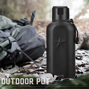 战神保温杯扁形水杯不锈钢真空水壶户外运动长效保温杯子饮水杯