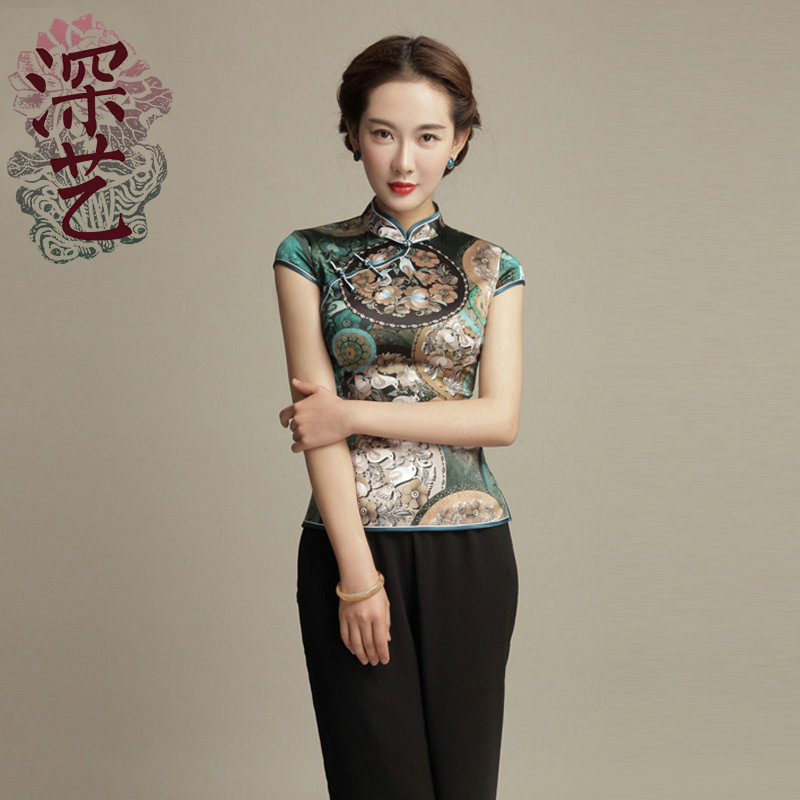 深艺桑蚕丝真丝改良旗袍上衣春秋装时尚修身中式唐装女上衣妈妈装|ruв категории Женская одежда, костюм/национальная одежда/театр костюм, костюм/китайский стиль одежды, пальто - от Buy2taobao.com для оказания профессиональной услуги покупки агента Taobao