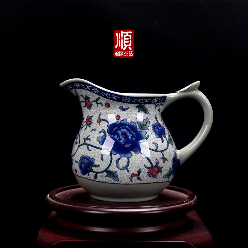 350毫升青花瓷公道杯茶海分茶器茶漏杯功夫茶具配件茶海分茶器