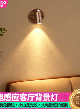 可充电壁灯免布线免打孔走廊过道门口无线感应灯客厅背景墙壁射灯