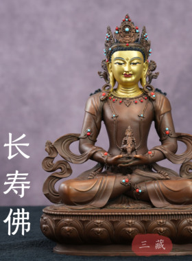 纯红铜长寿佛7寸佛像家用供奉