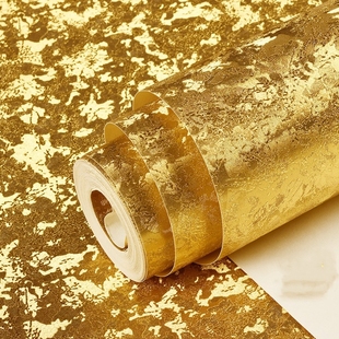 淡金金箔纸墙纸贴纸婚礼装 饰贴漆金色金黄色拉丝天花板吊顶壁纸