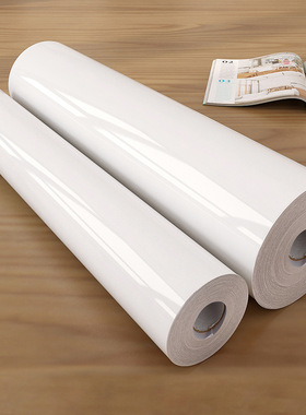 白色光面pvc厨房贴纸防油墙贴墙纸自粘纯白烤漆橱柜翻新贴膜防水