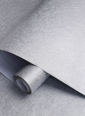 银灰色蚕丝花纹壁纸家用墙壁纸自贴卧室墙纸客厅2025新款自粘防水
