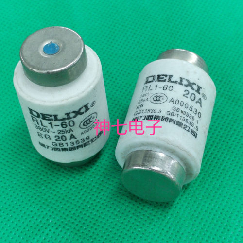 德力西 DELIXI 陶瓷保险丝管 熔断器 RL1-60 380V-25KA gG 20A