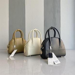 小众设计时尚 柜价300 新款 头层小牛皮 洋气小巧保龄球包 撤柜货