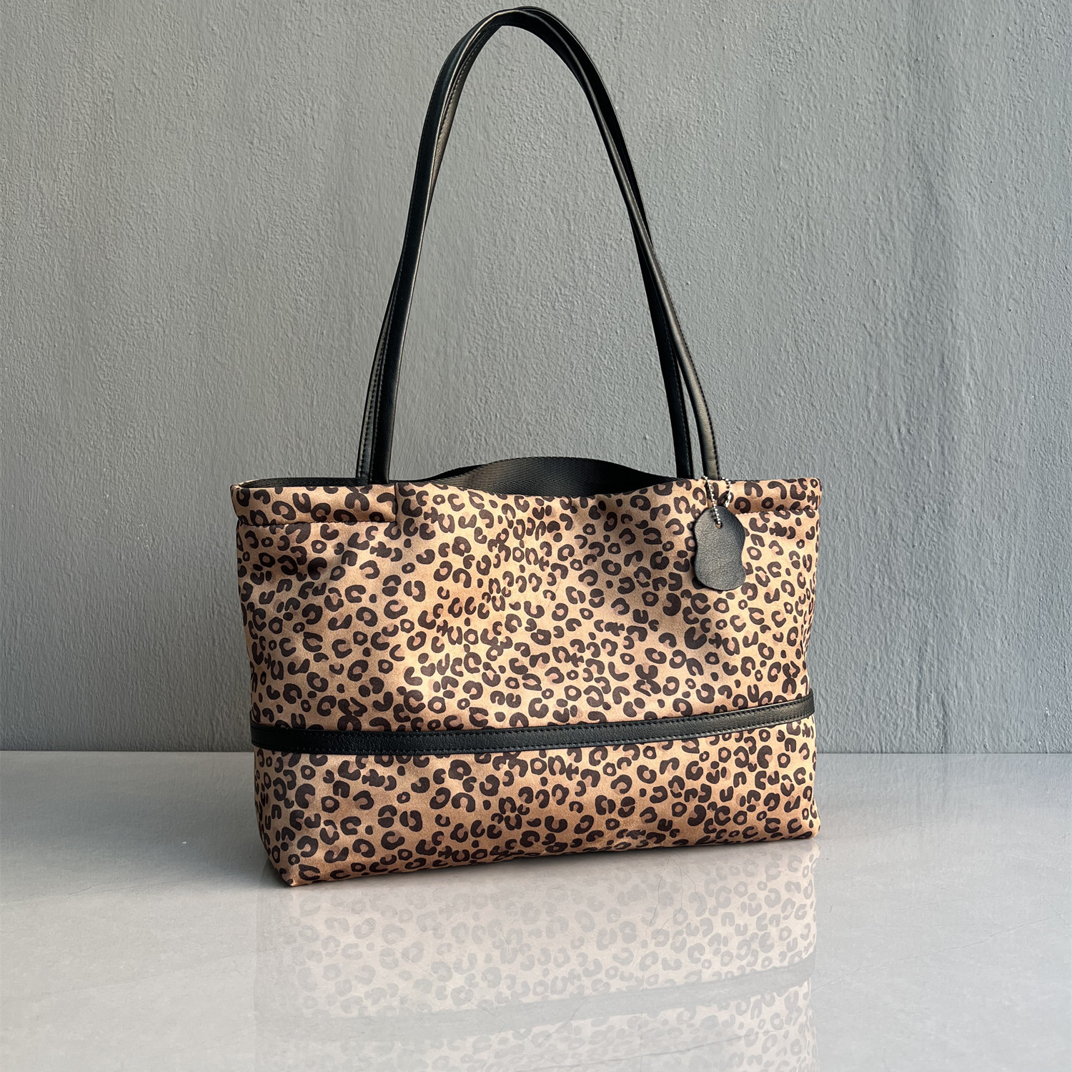 豹纹托特包大容量轻便通勤手提包