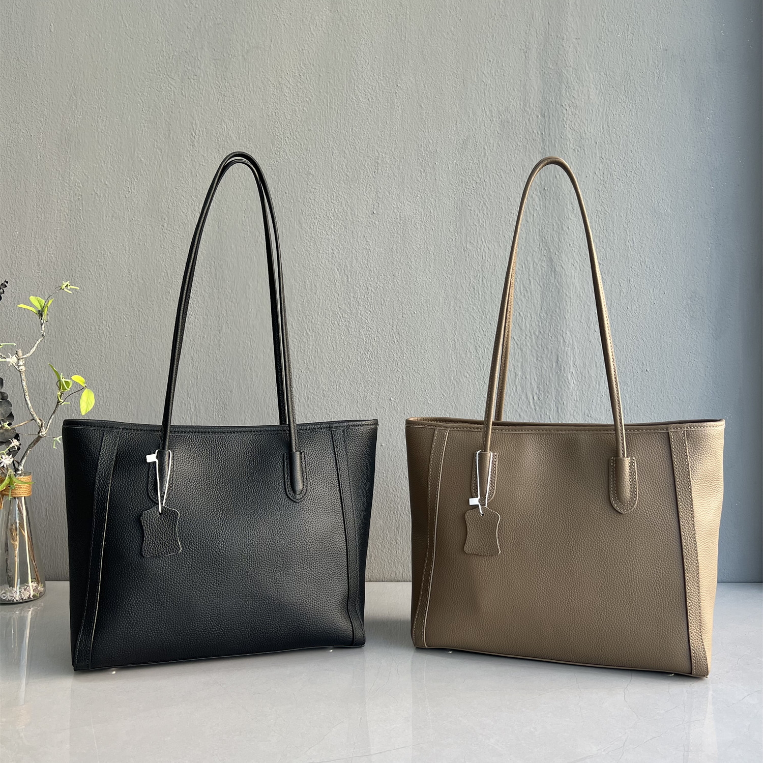 真皮知性托特包大容量通勤单肩包