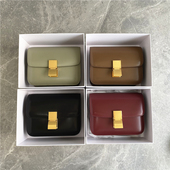 出口外贸订单商场折扣清仓时尚 百搭休闲小众经典 真皮BOX豆腐包