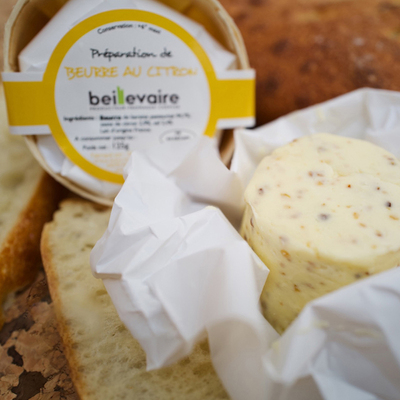 法国进口贝利维利柠檬黄油125g涂抹稀奶油动物黄油beillevaire
