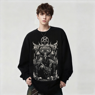 Art 纯棉上衣打底衫 T恤男女款 春秋 Murder乐队表演印花长袖 Thy