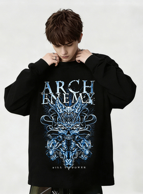 Arch Enemy大敌乐队摇滚复古印花纯棉长袖T恤男女款上衣内搭春秋