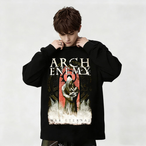 Arch Enemy大敌乐队旋律死亡金属摇滚印花纯棉长袖T恤男女款春秋