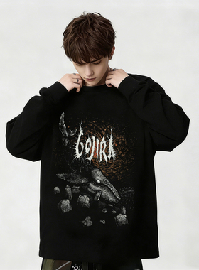 法国金属GOJIRA乐队摇滚复古印花纯棉长袖T恤男女款上衣内搭春秋