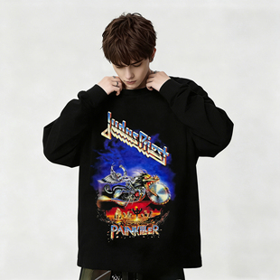 Judas Priest犹大圣徒乐队欧美摇滚印花纯棉长袖T恤男女上衣春秋