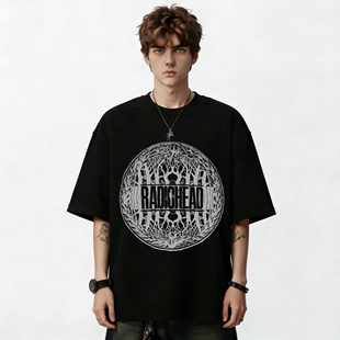 Radiohead电台司令乐队欧美摇滚印花纯棉男女款短袖T恤宽松上衣夏