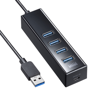 日本SANWA集线器HUB分线器磁吸式笔记本台式电脑USB3.0转换器外接多口一拖4扩展坞转接头延长线高速4口USB