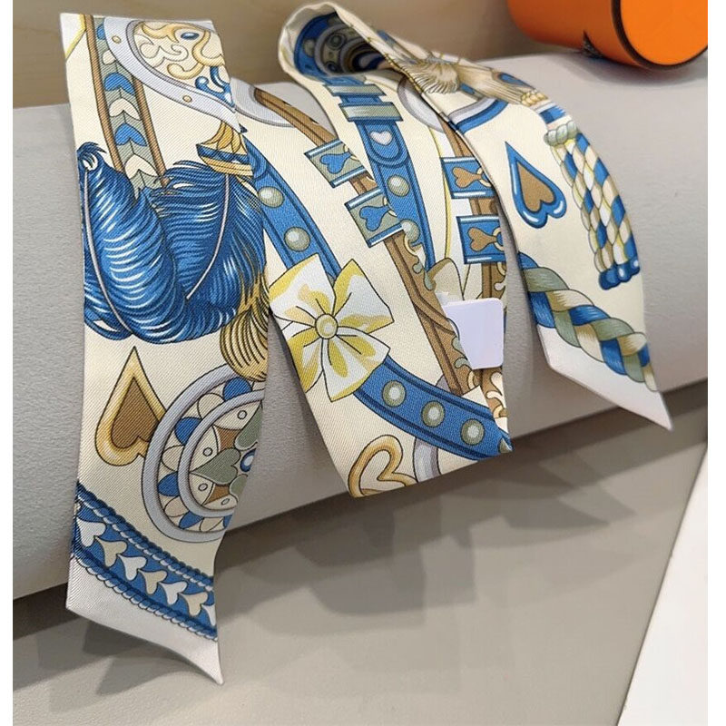 绑包包手柄真丝斜纹绸小丝巾长条束发带领巾飘带鞍具小红书明星款