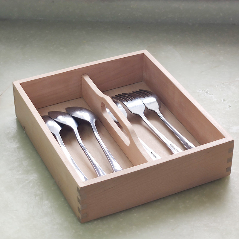 刀叉盒橱柜抽屉收纳盒坚果盒桌面遥控器木质盒多格宿舍钥匙收纳盒