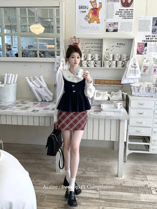 Acaine阿彩呢【英茶小调】 气质少女可爱蓬蓬吊带上衣